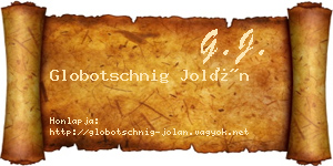 Globotschnig Jolán névjegykártya